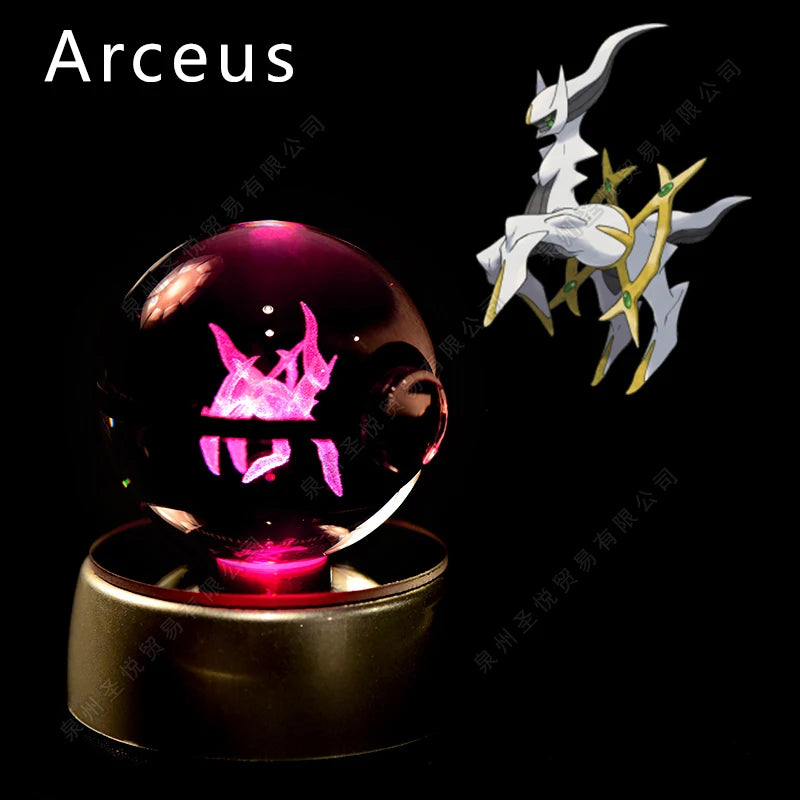 Lampada notturna Pikachu, Gengar e Mewtwo in cristallo 3D, gadget Otaku Family Shop Online, luce decorativa per camera.