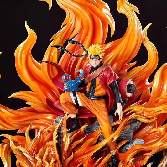 Action figure Naruto Sennin Mode e Kurama, figura di 41cm, dettagliata, con elementi ispirati alla serie anime Naruto.