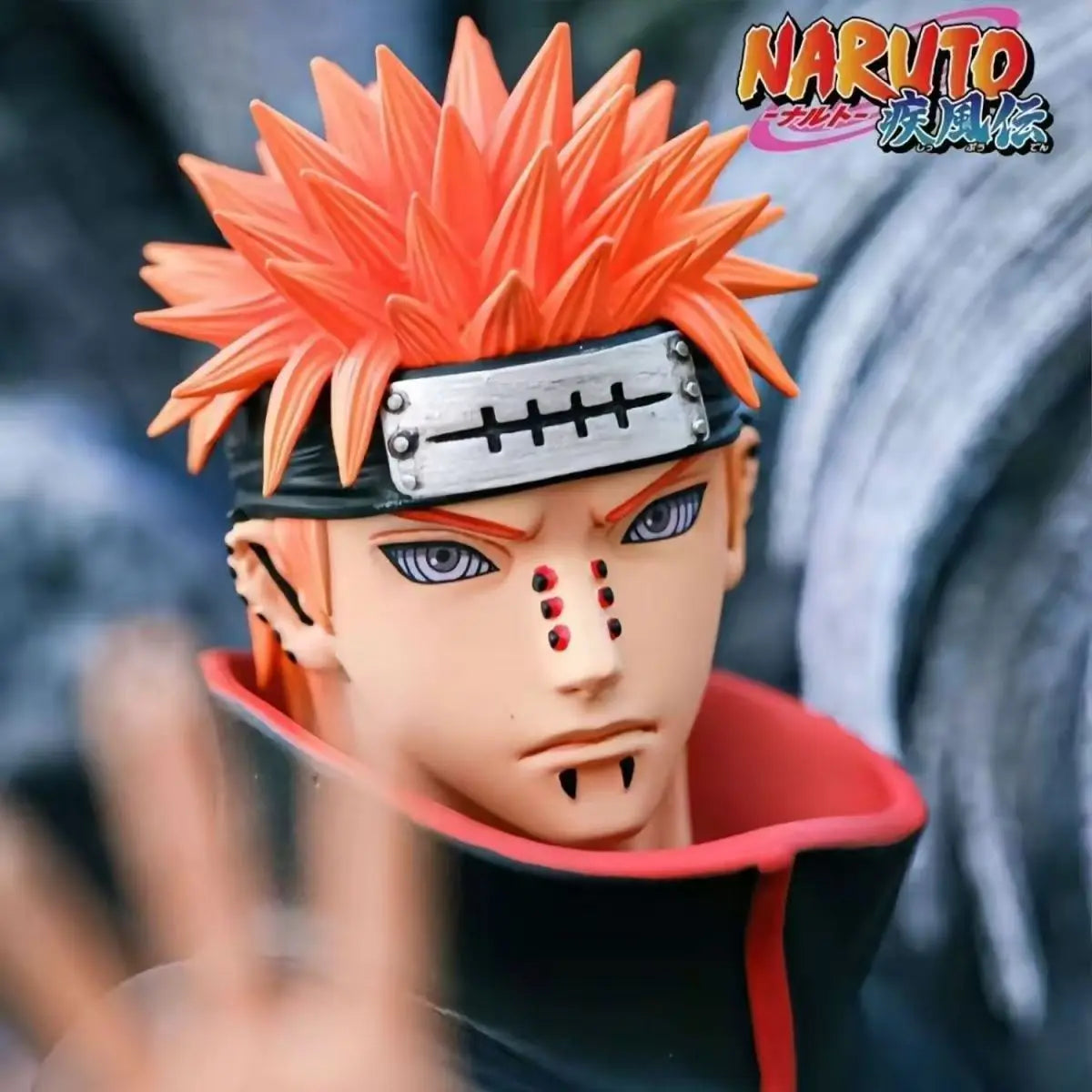 Figura d'azione Pain (Six Paths of Pain) di Naruto, altezza 25 cm, con dettagli realistici e colorati.