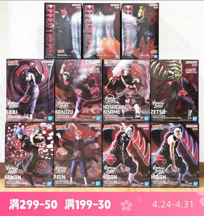Figura d'azione dell'organizzazione Akatsuki di Naruto, marca Bandai Banpresto, dettagliata e perfetta per collezionisti anime.
