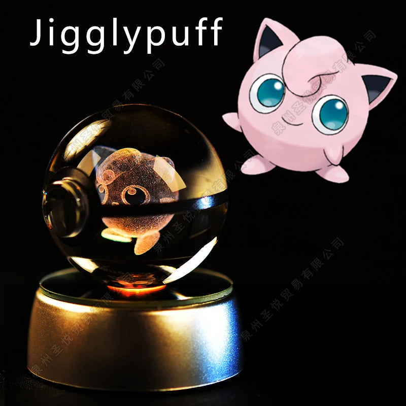 Lampada da notte con sfera di cristallo Pokémon, Pikachu, Gengar e Mewtwo, gadget 3D, ottima decorazione da collezione.