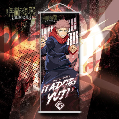 Stampa lunga di Jujutsu Kaisen con Gojo Satoru, decorazione da parete anime, gadget di Otaku Family Shop online