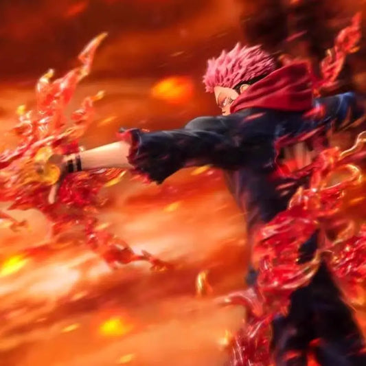 Figura d'azione Ryomen Sukuna di Jujutsu Kaisen, dettagliata e colorata, perfetta per collezionisti e appassionati anime.