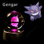 Lampada da notte a sfera Pokémon Crystal con Pikachu, Gengar e Mewtwo, gadget 3D di Otaku Family Shop Online.