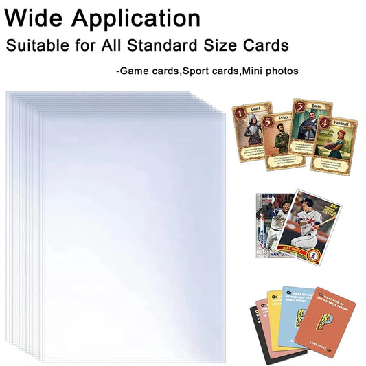 Custodie trasparenti per carte da gioco Otaku Family Shop, set da 100-500 protezioni chiare per Pokémon e giochi da tavolo.
