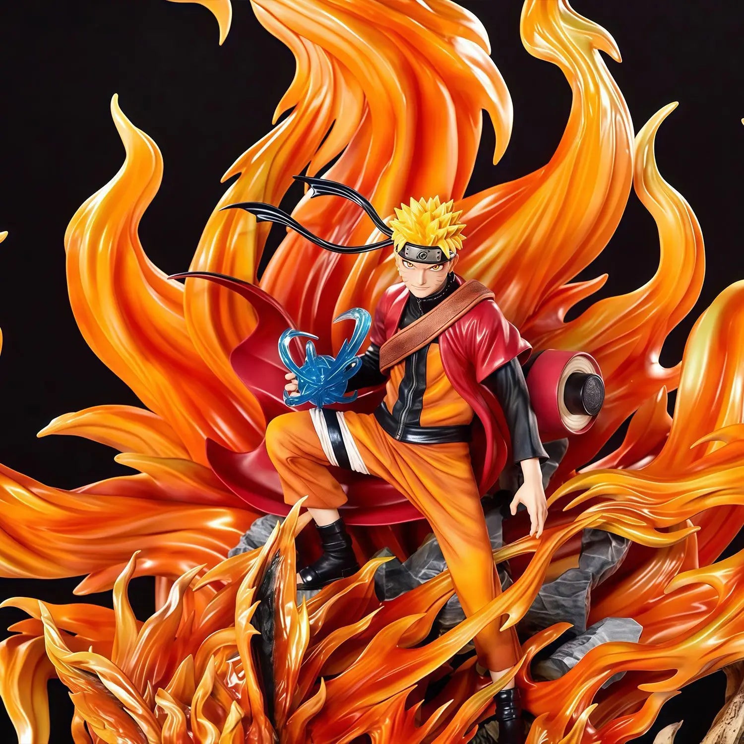 Figura d'azione Naruto Sennin Mode e Kurama, 41cm, con dettagli accurati e colori vivaci, ideale per collezionisti e fan anime.