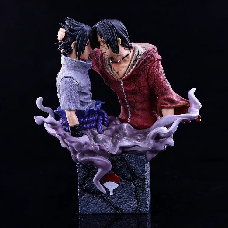 Figura d'azione Sasuke e Itachi Uchiha di 17cm della serie Naruto, dettagliata e articolata, marca Otaku Family Store.