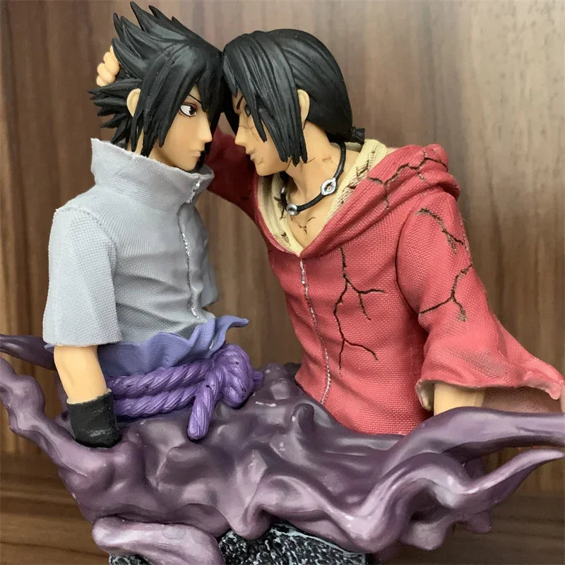 Figura d'azione Sasuke e Itachi Uchiha dei Fratelli Naruto, 17cm, personaggi dettagliati dell'anime Naruto.