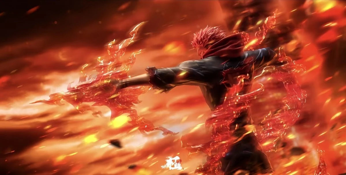 Figura d'azione Ryomen Sukuna da Jujutsu Kaisen, dettagliata e pronta per la collezione, con pose dinamiche e colori vivaci.