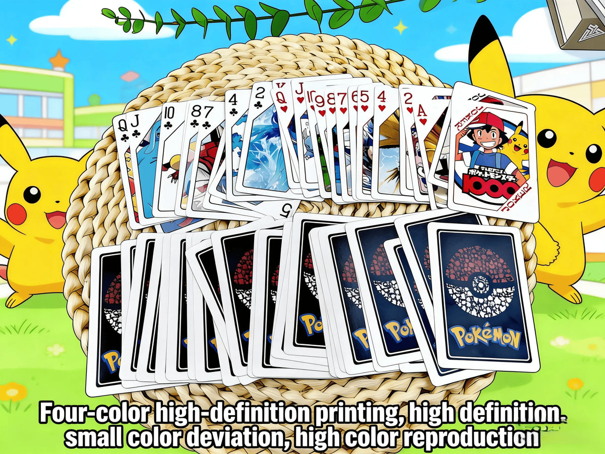 Carte Pokémon POKER del marchio Otaku Family Shop Online, set di carte da gioco con immagini di personaggi Pokémon.