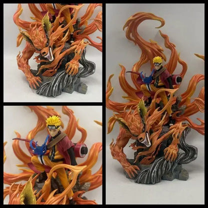 Figura d'azione Naruto Sennin Mode e Kurama, alta 41cm, con dettagli realistici e colori vivaci, di Otaku Family Store Online.