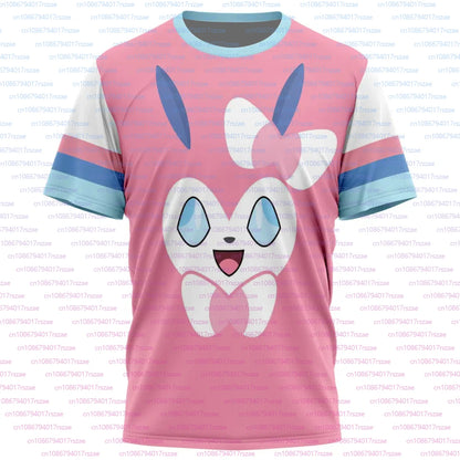 T-shirt Pokémon Pikachu e Snorlax, gadget anime giapponese, con illustrazioni di Pikachu e Snorlax su tessuto morbido.