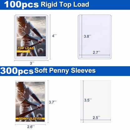 Custodie trasparenti per carte da gioco Otaku Family Shop, set da 100-600 card sleeves dure e morbide con film protettivo.