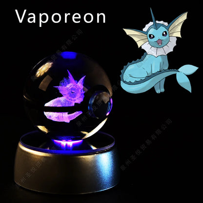 Lampada da notte gadget Pokémon Crystal Ball 3D con Pikachu, Gengar e Mewtwo, luci decorative Otaku Family Shop Online
