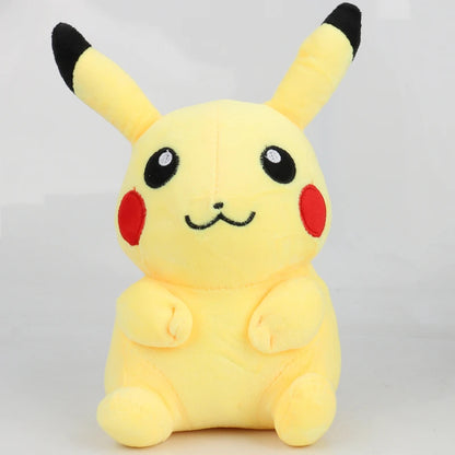 Peluches di Pokémon Pikachu, Charizard, Gengar, Squirtle, Espeon, Glaceon e Umbreon, gadget morbidi e colorati.