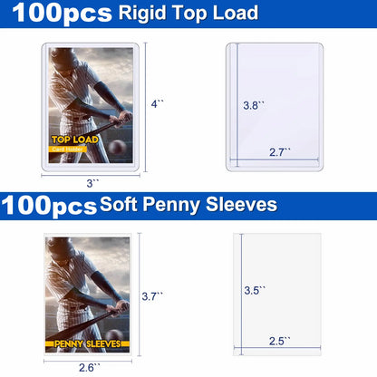 Protector per carte da gioco in plastica trasparente, set da 100-600 sleeve rigide e morbide con film protettivo, per Pokmon e football.