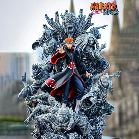 Figura d'azione Naruto Pain (Six Paths of Pain), altezza 25 cm, con dettagli realistici e pose dinamiche.