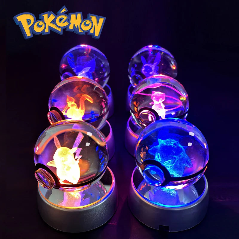 Lampada da notte Pokémon Crystal Ball con Pikachu, Gengar e Mewtwo in 3D, gadget luminoso Otaku Family Shop Online