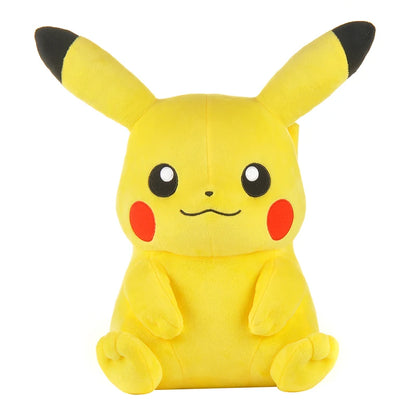 Peluche Pokémon Pikachu, Charizard, Gengar, Squirtle, Espeon, Glaceon e Umbreon, gadget morbido con personaggi anime colorati.