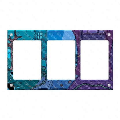Supporto da esposizione per carte Pokémon anime Classics con Charizard, Mewtwo e Latias in acrilico trasparente, decorazione artistica.