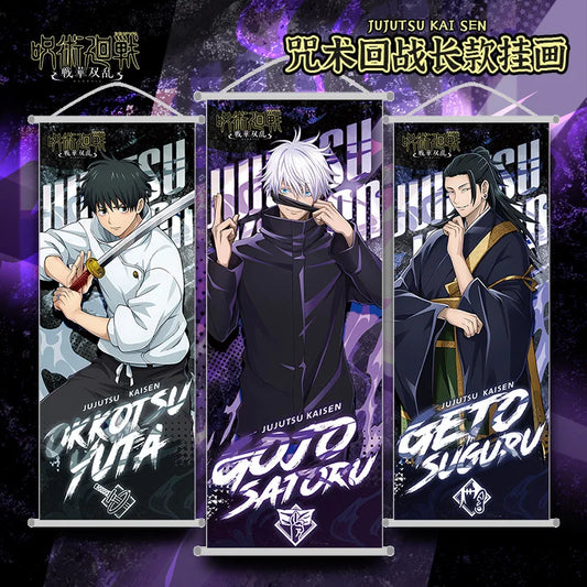 Poster di Jujutsu Kaisen con immagine di Gojo Satoru, decorazione da parete in stile anime, ideale come gadget e regalo.