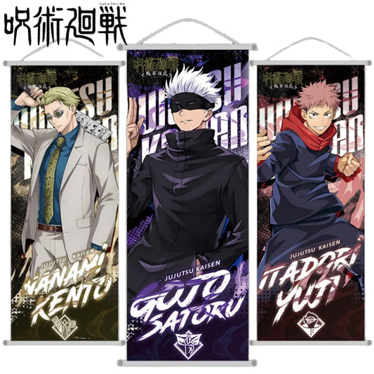 Poster di decorazione da parete con immagine di Gojo Satoru di Jujutsu Kaisen, stile lungo e ideale per stanze e gadget anime.
