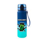 Borraccia in plastica da 650ml stile pixel di Minecraft, bottiglia d'acqua blu resistente, portatile, sport e outdoor, senza perdite.