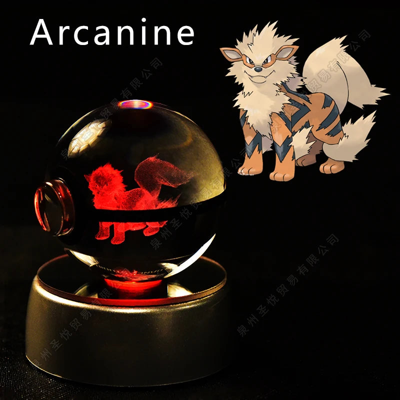 Lampada notte con sfera di cristallo Pokémon 3D Pikachu Gengar Mewtwo, gadget luminoso di Otaku Family Shop Online
