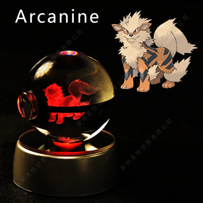 Lampada notte con sfera di cristallo Pokémon 3D Pikachu Gengar Mewtwo, gadget luminoso di Otaku Family Shop Online