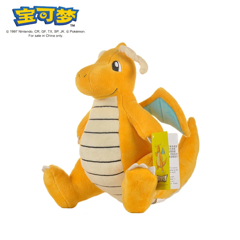Peluches di Pokémon Pikachu, Charizard, Gengar, Squirtle, Espeon, Glaceon e Umbreon, gadget morbidi e colorati.