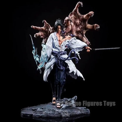 Figura d'azione Sasuke Uchiha Bandai in scala 1/6, personaggio di Naruto con dettagli realistici e accessori.