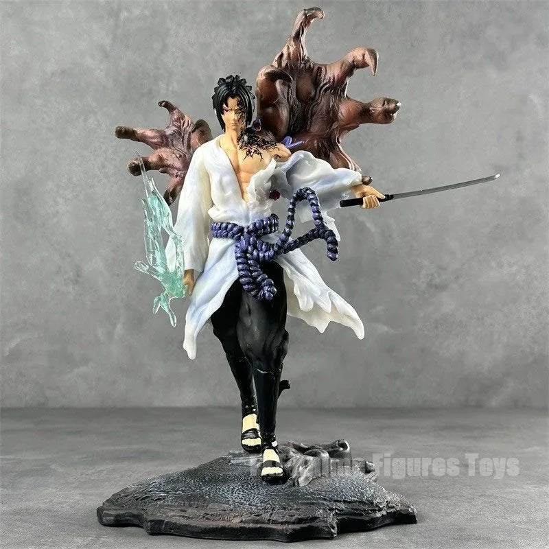 Figura d'azione Sasuke Uchiha Bandai in scala 1/6, dettagliata e articolata, personaggio Naruto con abiti e accessori realistici