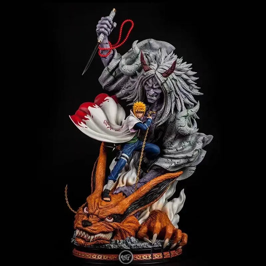 Figura d'azione Minato Namikaze di 21cm da Naruto senza scatola, dettagliata e rappresentante il personaggio.