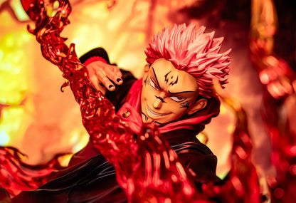 Figura d'azione Ryomen Sukuna di Jujutsu Kaisen, dettagliata e realistica, perfetta per collezionisti e appassionati anime.