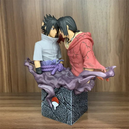 Figura d'azione Fratelli Uchiha Sasuke e Itachi, 17cm, personaggi Naruto, dettagli realistici e colori vivaci.