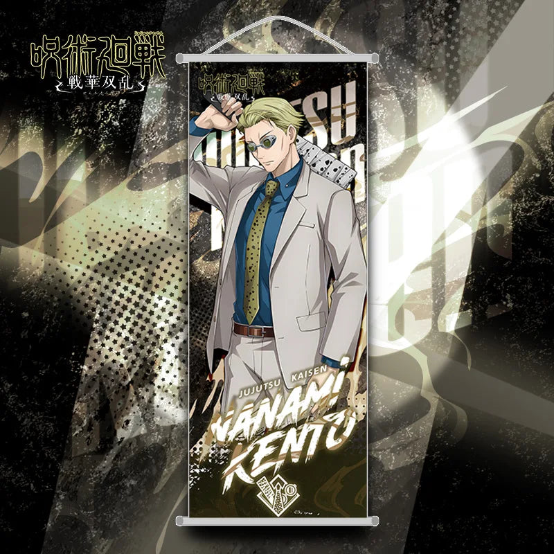 Stampa decorativa lunga di Jujutsu Kaisen con immagine di Gojo Satoru, poster anime per decorazioni da stanza, prodotto Otaku Family Shop