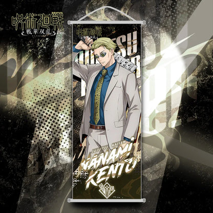 Stampa decorativa lunga di Jujutsu Kaisen con immagine di Gojo Satoru, poster anime per decorazioni da stanza, prodotto Otaku Family Shop