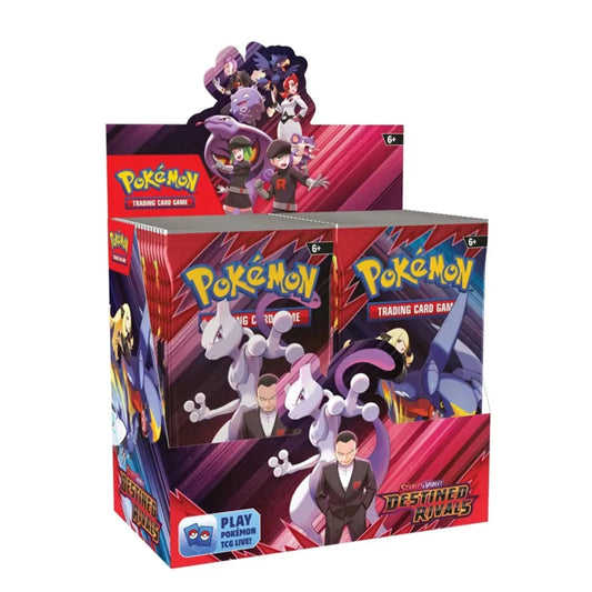Carta Pokémon TCG Destined Rivals Prismatic Evolutions, versione inglese, con illustrazione colorata, in confezione booster.