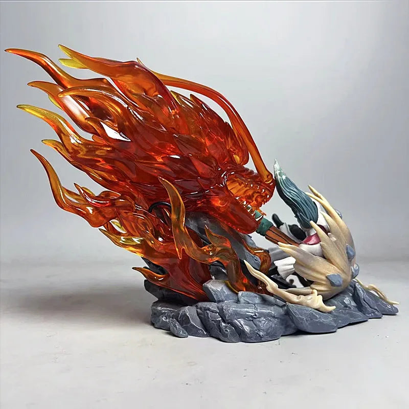 Action figure Naruto Maito Gai contro Madara, Gai della Notte, ottava porta del Chakra, dettaglio scena di combattimento.