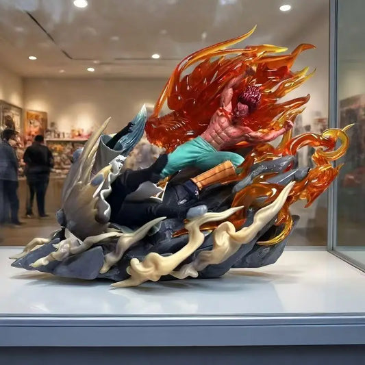 Figura d'azione Naruto Maito Gai contro Madara, Ottava porta del Chakra, dettagliata e colorata, rappresenta il GAI DELLA NOTTE.