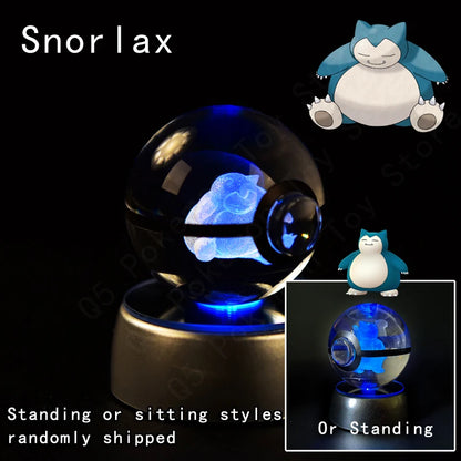 Lampada notturna Pokémon Crystal Ball 3D con Pikachu, Gengar e Mewtwo, gadget luminoso Otaku Family Shop Online