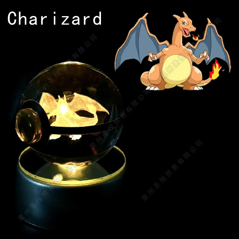 Lampada notturna 3D Pokémon Crystal Ball con Pikachu, Gengar e Mewtwo, gadget Otaku Family Shop Online, luce decorativa.