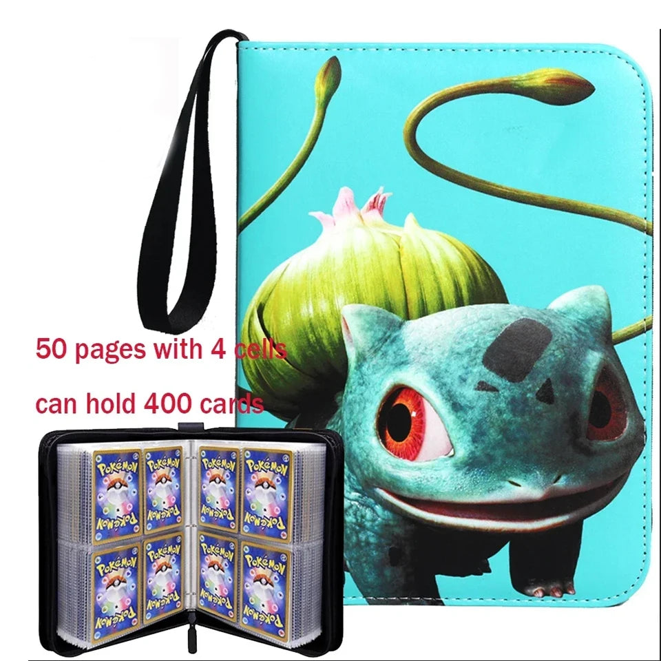 Album di carte Pokémon con raccoglitore in PU, con cerniera, portacarte per collezioni di fotocard e lettere, marca Otaku Family.