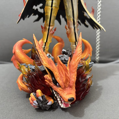 Figura d'azione Naruto Uzumaki padre e figlio in edizione limitata, 31 cm, in PVC, mostrata in dettaglio.
