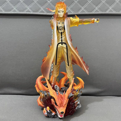 Figura d'azione Naruto Uzumaki padre e figlio in PVC, edizione limitata, alta 31 cm, dettagliata e colorata.