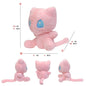 Dolce peluche di Mew Pokémon della linea kawaii, morbido e soffice, perfetto come regalo di compleanno per bambini e fan anime.