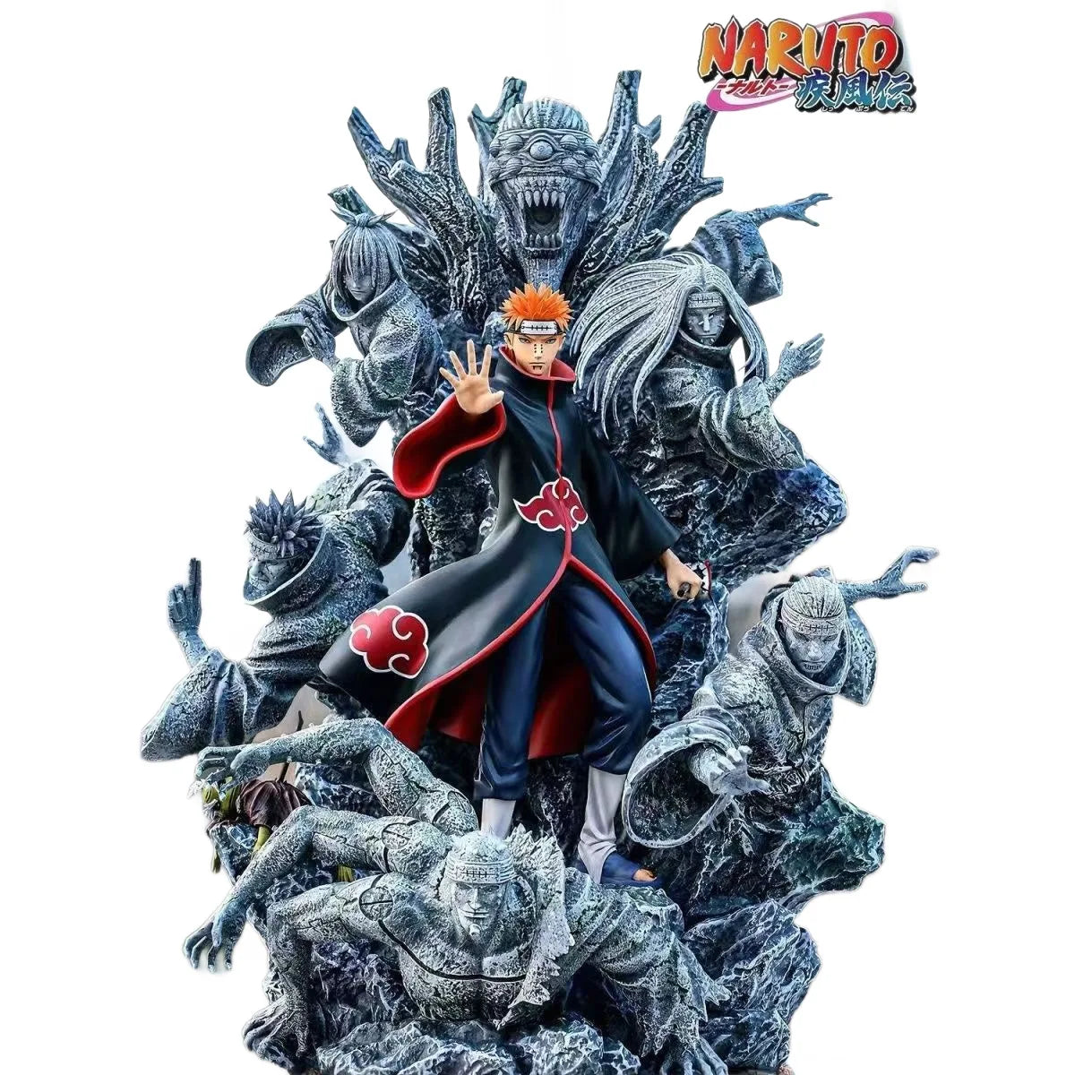 Figura d'azione Pain (Six Paths of Pain) di Naruto, alta 25cm, con dettagli realistici e pose dinamiche.