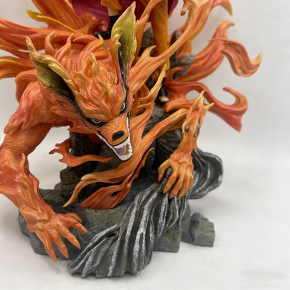 Action figure Naruto Sennin Mode e Kurama, 41 cm, figura da collezione dettagliata in pose dinamiche, rappresentando i personaggi Naruto e Kurama.