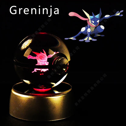 Lampada da notte gadget Pokémon Crystal Ball con Pikachu, Gengar e Mewtwo in 3D, illuminazione decorativa Otaku Family Shop Online