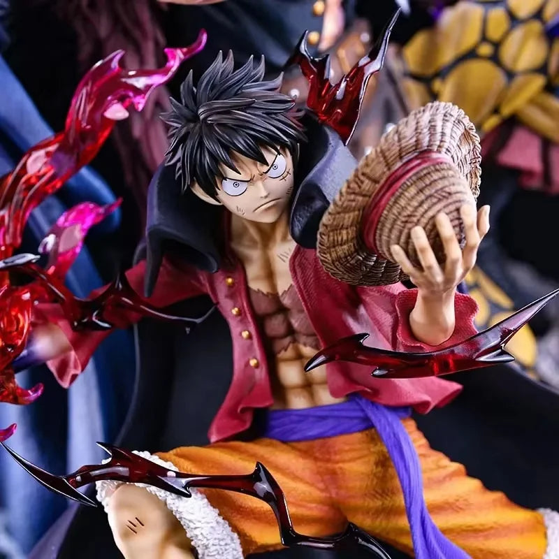 Figura d'azione One Piece di Luffy e Trafalgar Law, 20 cm, in PVC, rappresenta i personaggi dei capitani, dettagliata e colorata.